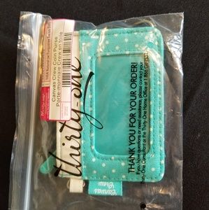 Thirty-One Canvas Crew Coin Purse - turquoise